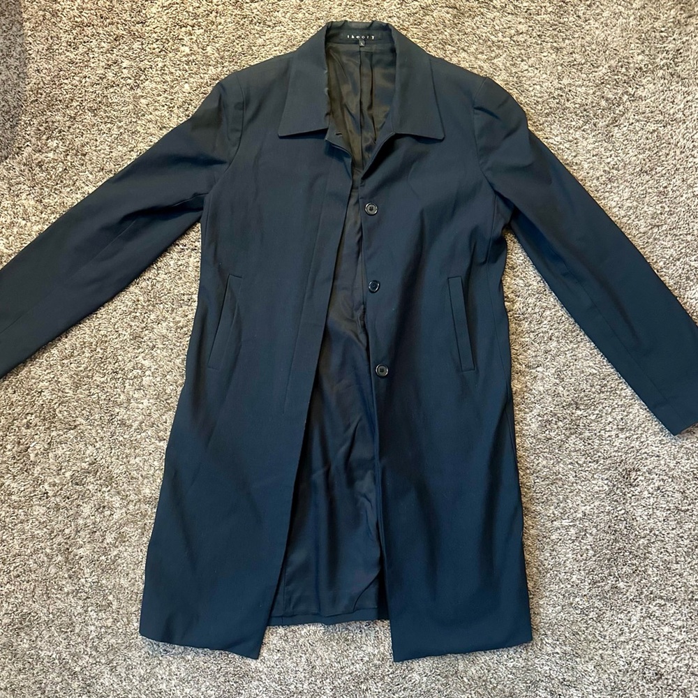 Theory Black Tailored Trench Coat